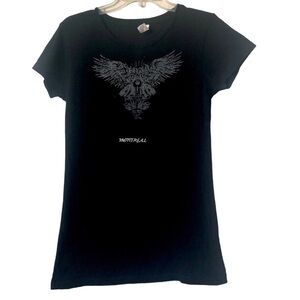 Montreal Rock n Roll Emblem Graphic Tee Gray Black Industrial Sz L (Fits S)